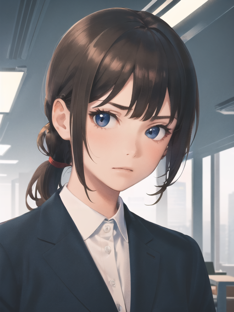 02762-3071543425-(best quality, masterpiece, illustration_1.1), 1girl, light brown hair, black eyes, upset, looking at viewer, business suit, sho.png